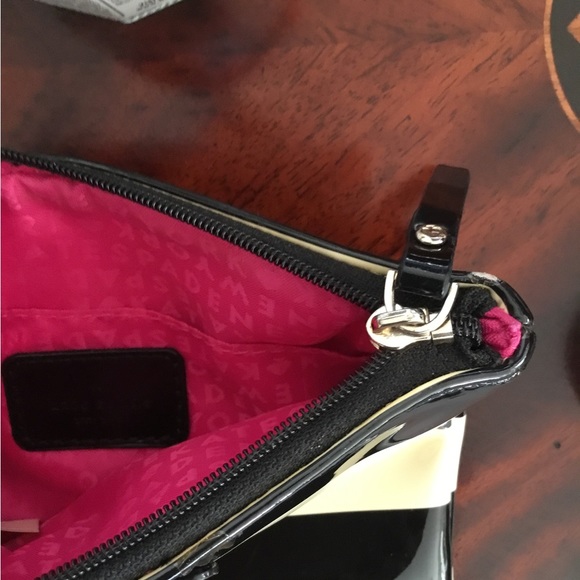Kate Spade Black  Patent leather  & White Stripped  Wallet $45 - Picture 7 of 7